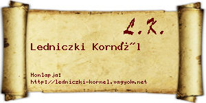 Ledniczki Kornél névjegykártya