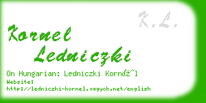 kornel ledniczki business card